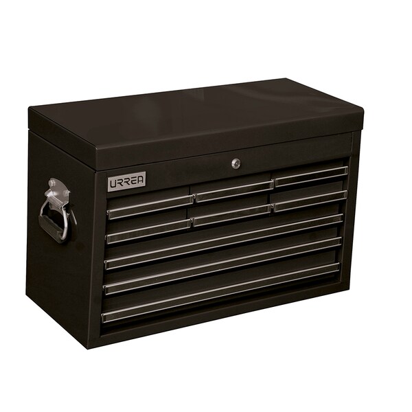 Urrea Top Chest/Cabinet, 9 Drawer, Black, Steel, 27 in W x 17 in D x 12 in H X27S9N - main